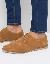 ASOS - Scarpe derby in camoscio color cuoio con bordature - Cuoio