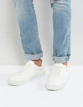 ASOS - Sneakers senza lacci bianche con elastico - Bianco