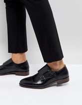 Burton Menswear - Scarpe nere in pelle con fibbia - Nero