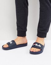 Fila - Drifter - Slider blu navy con scritta del logo - Navy