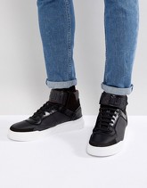 HUGO - Symmetric - Scarpe da ginnastica alte nere con logo - Nero