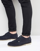 Original Penguin - Scarpe brogue in pelle scamosciata blu navy - Navy