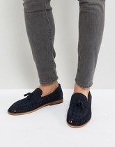 River Island - Mocassini scamosciati con nappe blu navy - Navy