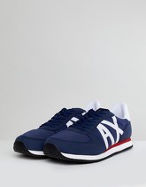 Armani Exchange - Sneakers blu navy con logo Ax - Navy
