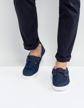 ASOS - Scarpe da barca in denim - Blu