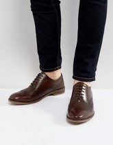 ASOS - Scarpe brogue in pelle marroni goffrate - Marrone