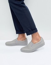 ASOS - Scarpe da ginnastica grigie di tela senza lacci con suola grigia - Grigio