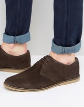 ASOS - Scarpe derby marroni scamosciate con bordi tubolari - Marrone