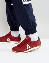 Le Coq Sportif - Quartz 1720087 - Scarpe da ginnastica rosse in nabuk traforate - Rosso