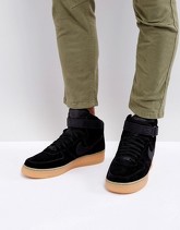 Nike Air - Force 1 '07 LV8 - Scarpe da ginnastica alte scamosciate nere AA1118-001 - Nero