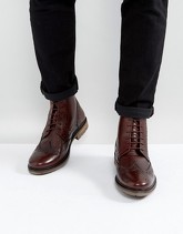 Silver Street - Stivali brogue in pelle bordeaux - Rosso