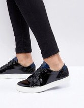 Ted Baker - Duuke - Scarpe da ginnastica in pelle lucida - Nero